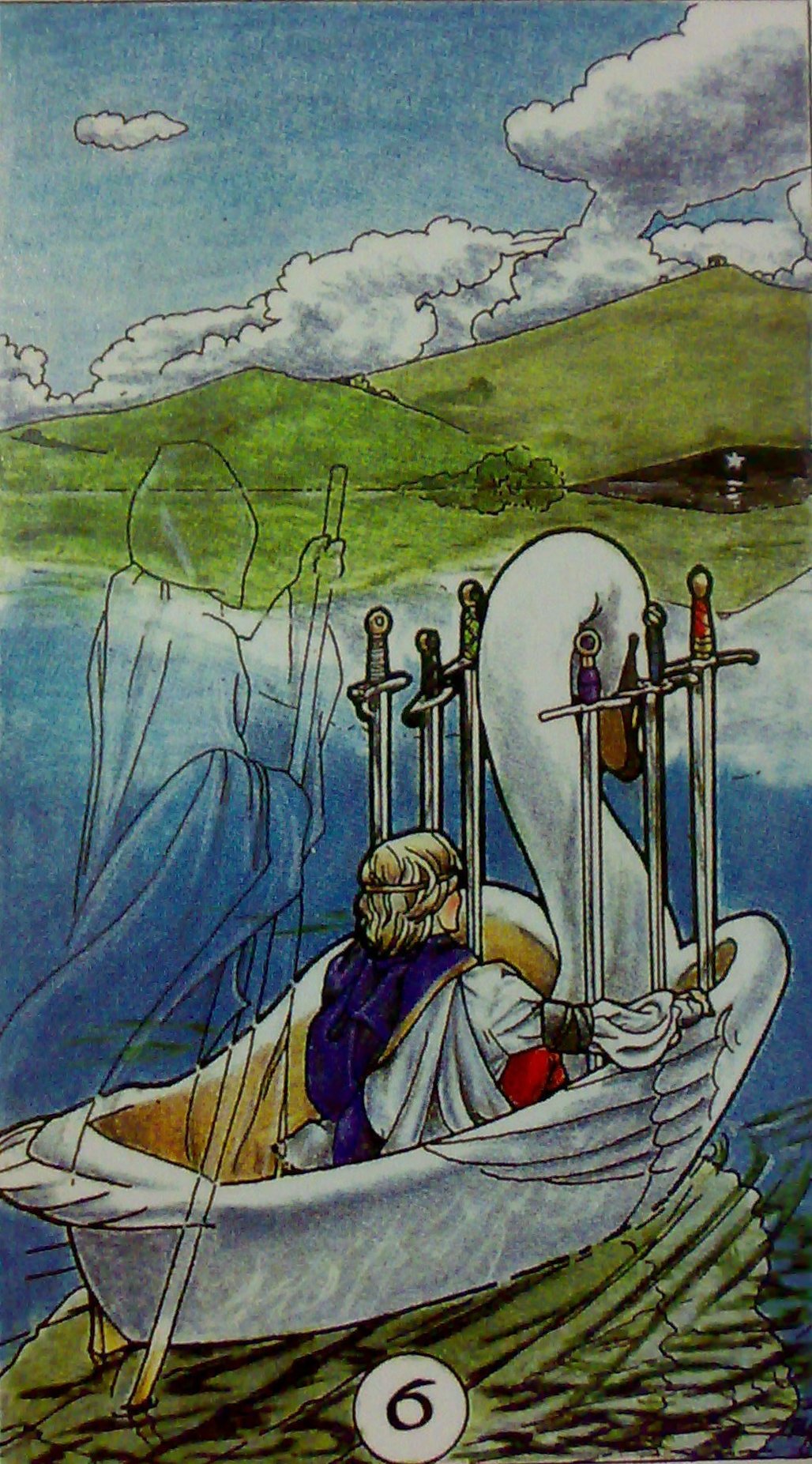 karty, výklad karet, tarot, kartářka, malá arkána, meče, šest mečů, změna, tarot robin wood