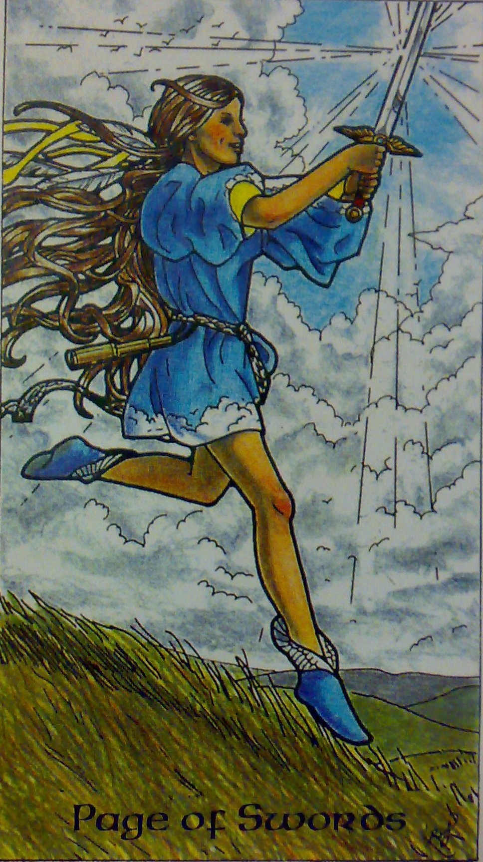 karty, výklad karet, tarot, kartářka, malá arkána, meče, páže princezna kluk mečů, tarot robin wood